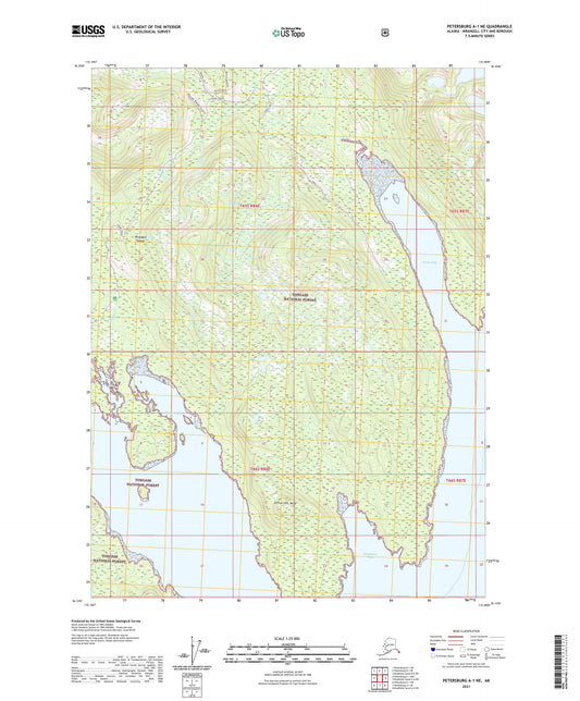 Petersburg A-1 NE Alaska US Topo Map Image