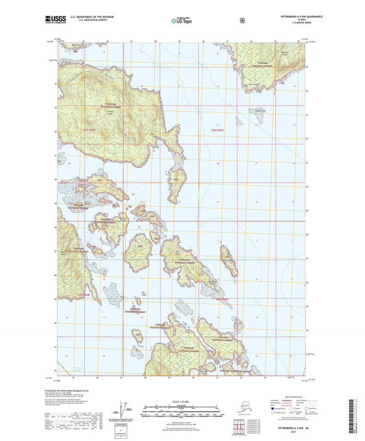 Petersburg A-3 NW Alaska US Topo Map Image