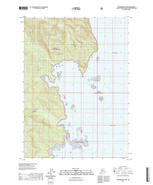 Petersburg A-6 NW Alaska US Topo Map Image