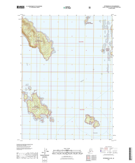 Petersburg B-6 NE Alaska US Topo Map Image