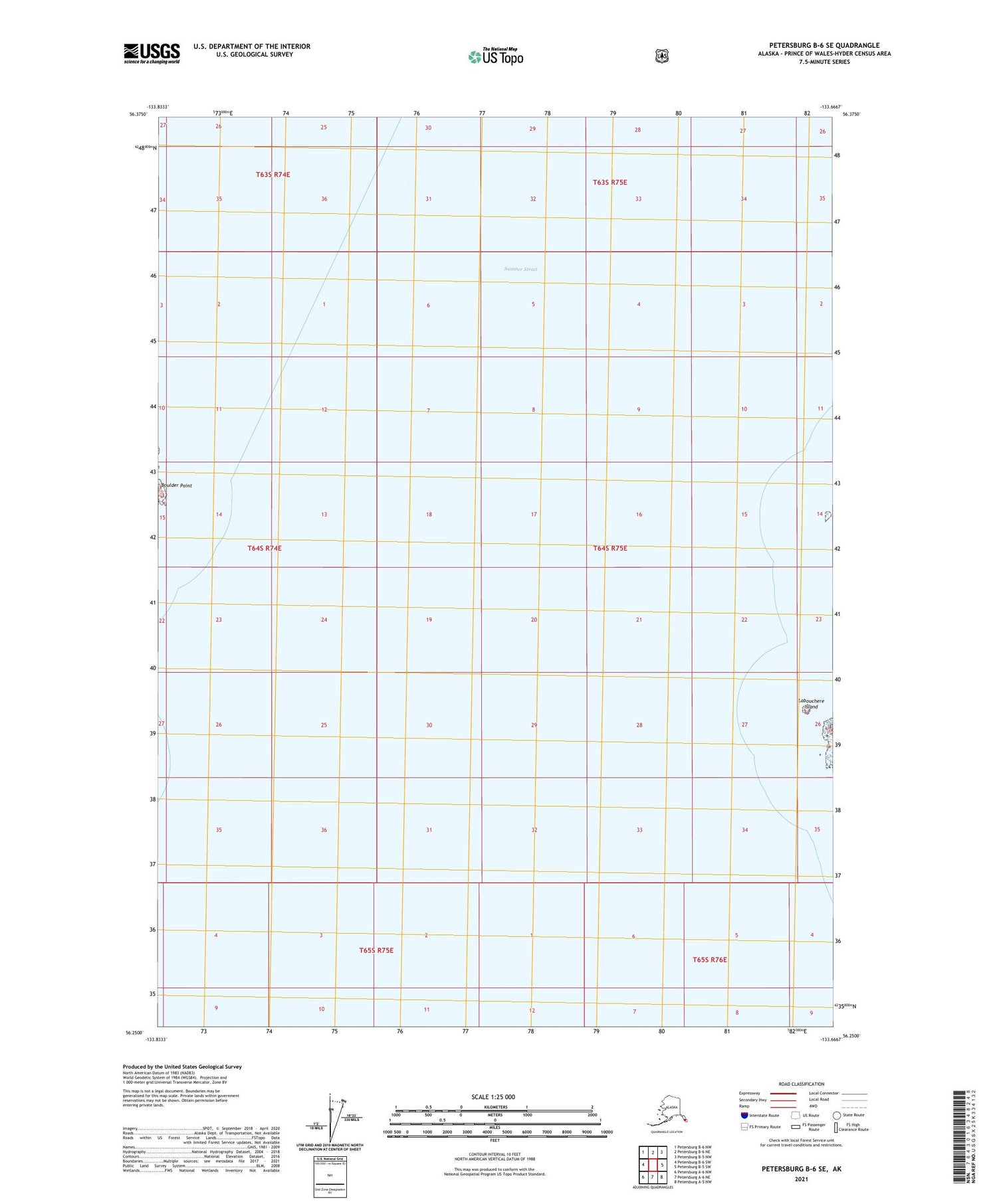 Petersburg B-6 SE Alaska US Topo Map Image