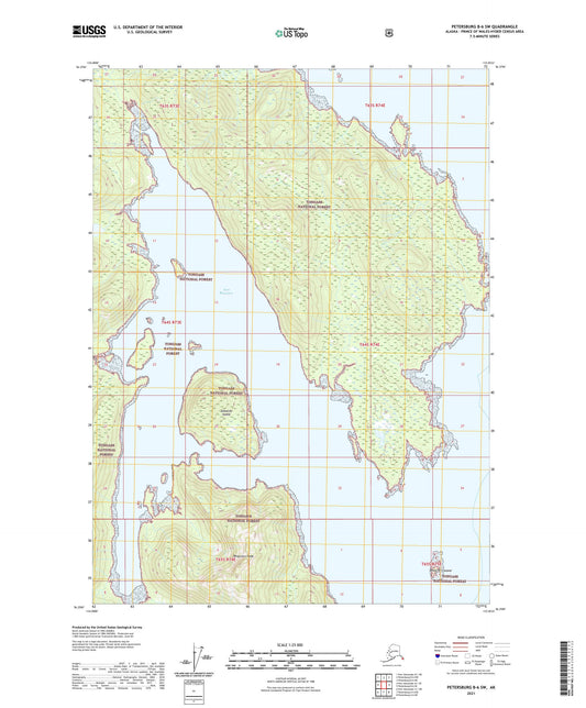 Petersburg B-6 SW Alaska US Topo Map Image