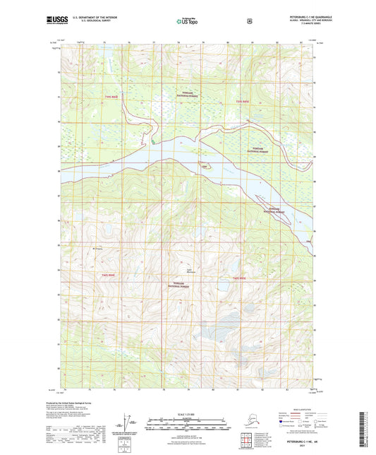 Petersburg C-1 NE Alaska US Topo Map Image