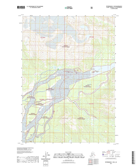 Petersburg C-1 NW Alaska US Topo Map Image