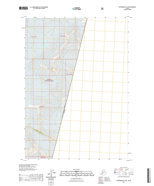 Petersburg D-1 NE Alaska US Topo Map Image
