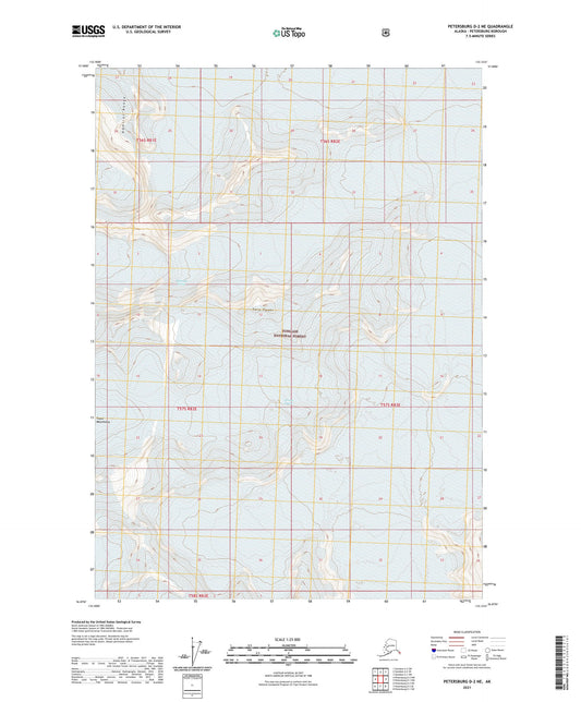 Petersburg D-2 NE Alaska US Topo Map Image