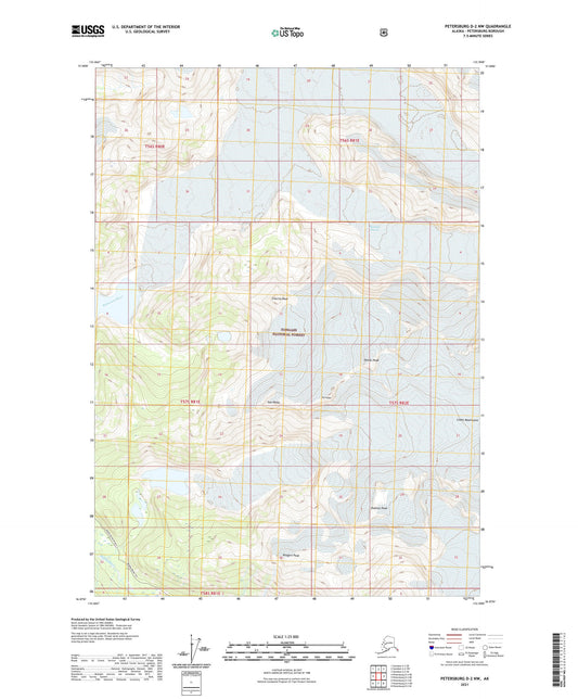 Petersburg D-2 NW Alaska US Topo Map Image