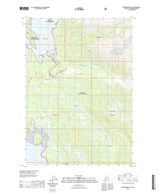 Petersburg D-3 NE Alaska US Topo Map Image