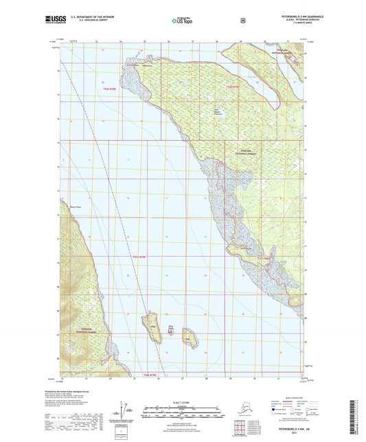 Petersburg D-3 NW Alaska US Topo Map Image