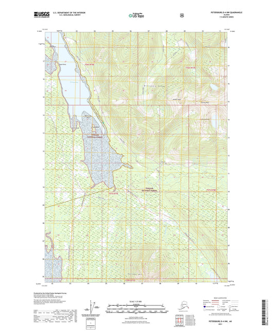 Petersburg D-4 NW Alaska US Topo Map Image