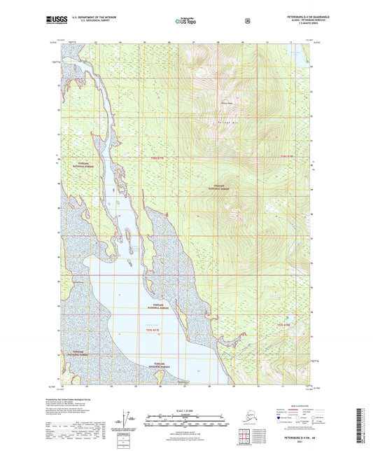 Petersburg D-4 SW Alaska US Topo Map Image