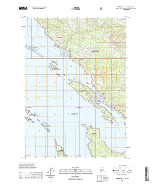 Petersburg D-6 NW Alaska US Topo Map Image