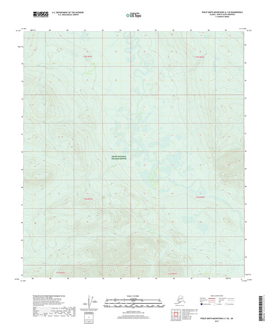 Philip Smith Mountains A-1 SE Alaska US Topo Map Image