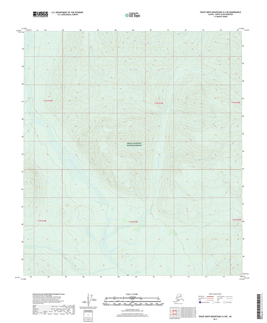 Philip Smith Mountains A-2 NE Alaska US Topo Map Image