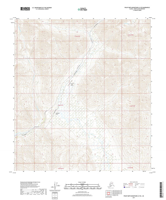 Philip Smith Mountains A-5 SE Alaska US Topo Map Image