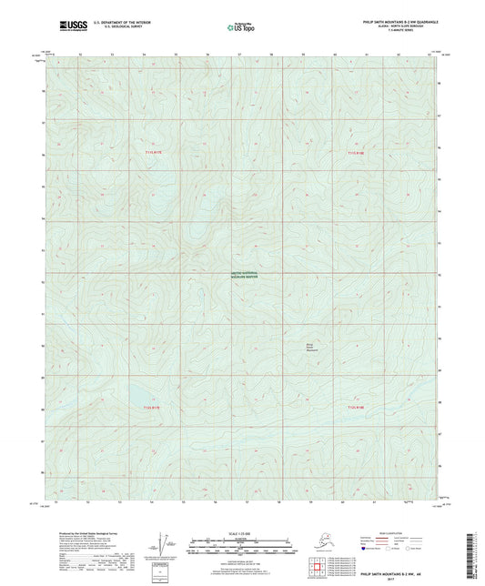 Philip Smith Mountains B-2 NW Alaska US Topo Map Image
