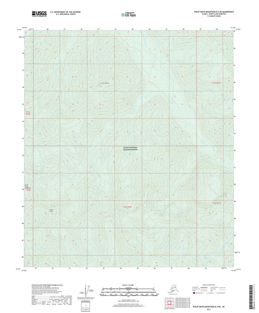 Philip Smith Mountains B-3 NE Alaska US Topo Map Image
