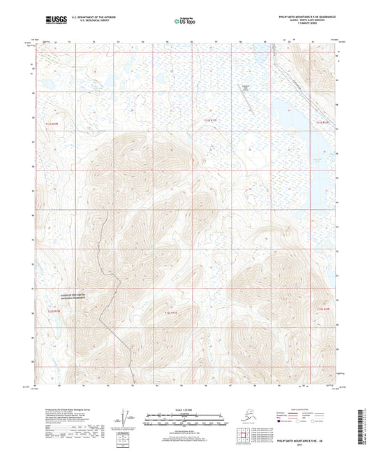 Philip Smith Mountains B-5 NE Alaska US Topo Map Image