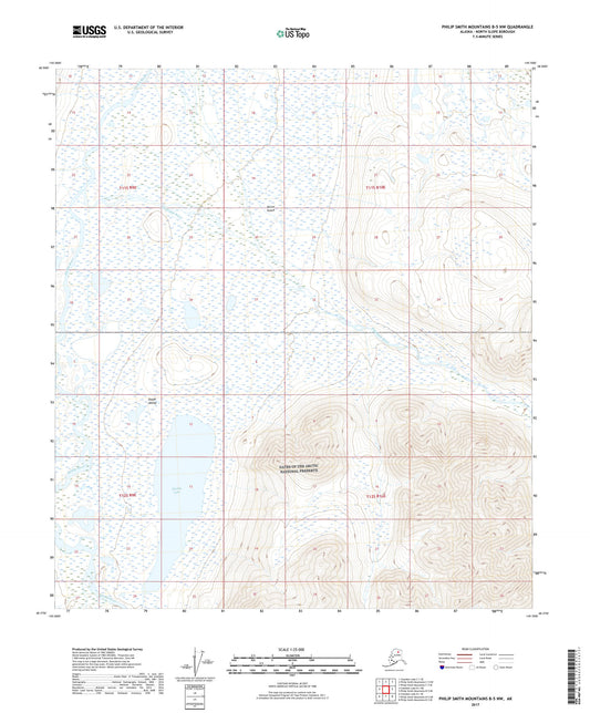 Philip Smith Mountains B-5 NW Alaska US Topo Map Image