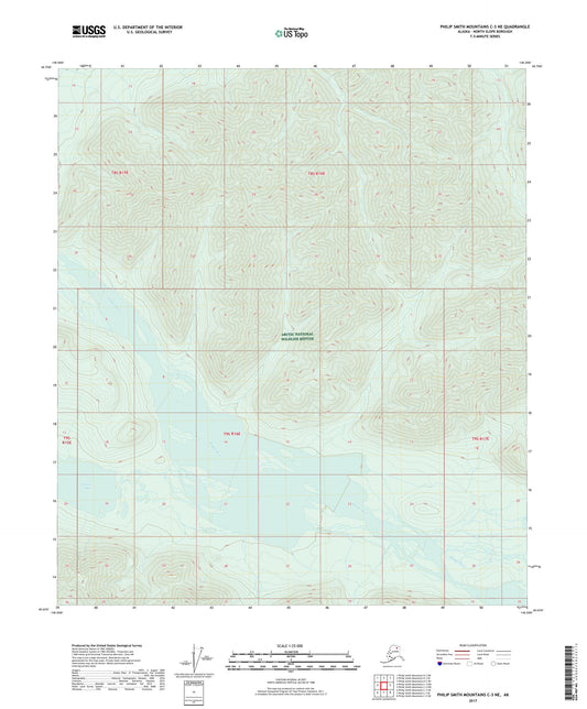 Philip Smith Mountains C-3 NE Alaska US Topo Map Image