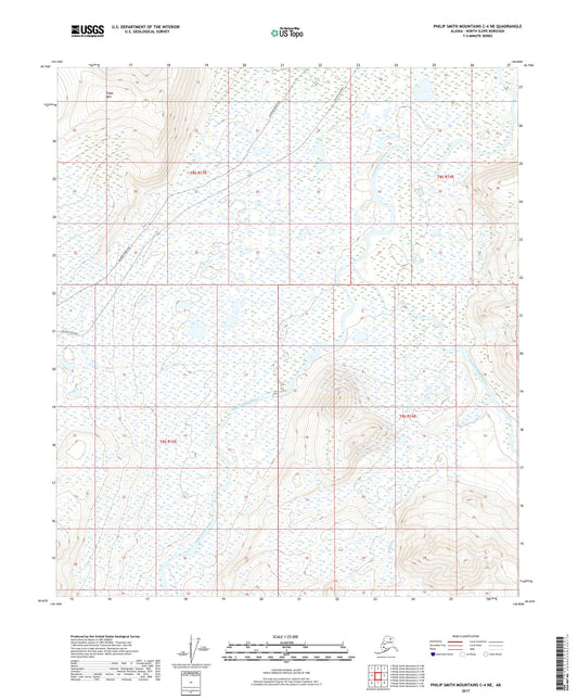 Philip Smith Mountains C-4 NE Alaska US Topo Map Image
