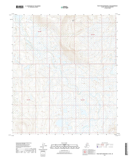 Philip Smith Mountains C-5 NW Alaska US Topo Map Image