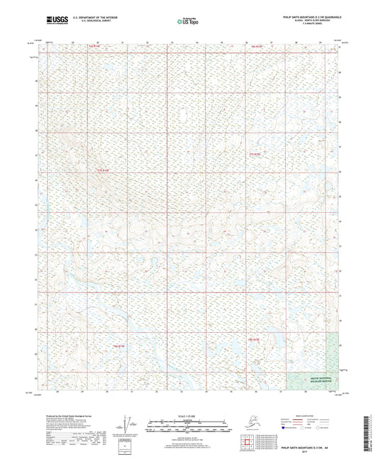 Philip Smith Mountains D-3 SW Alaska US Topo Map Image