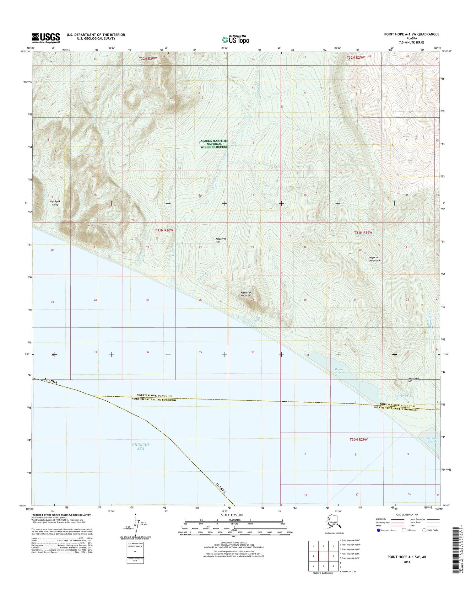 Point Hope A-1 SW Alaska US Topo Map Image