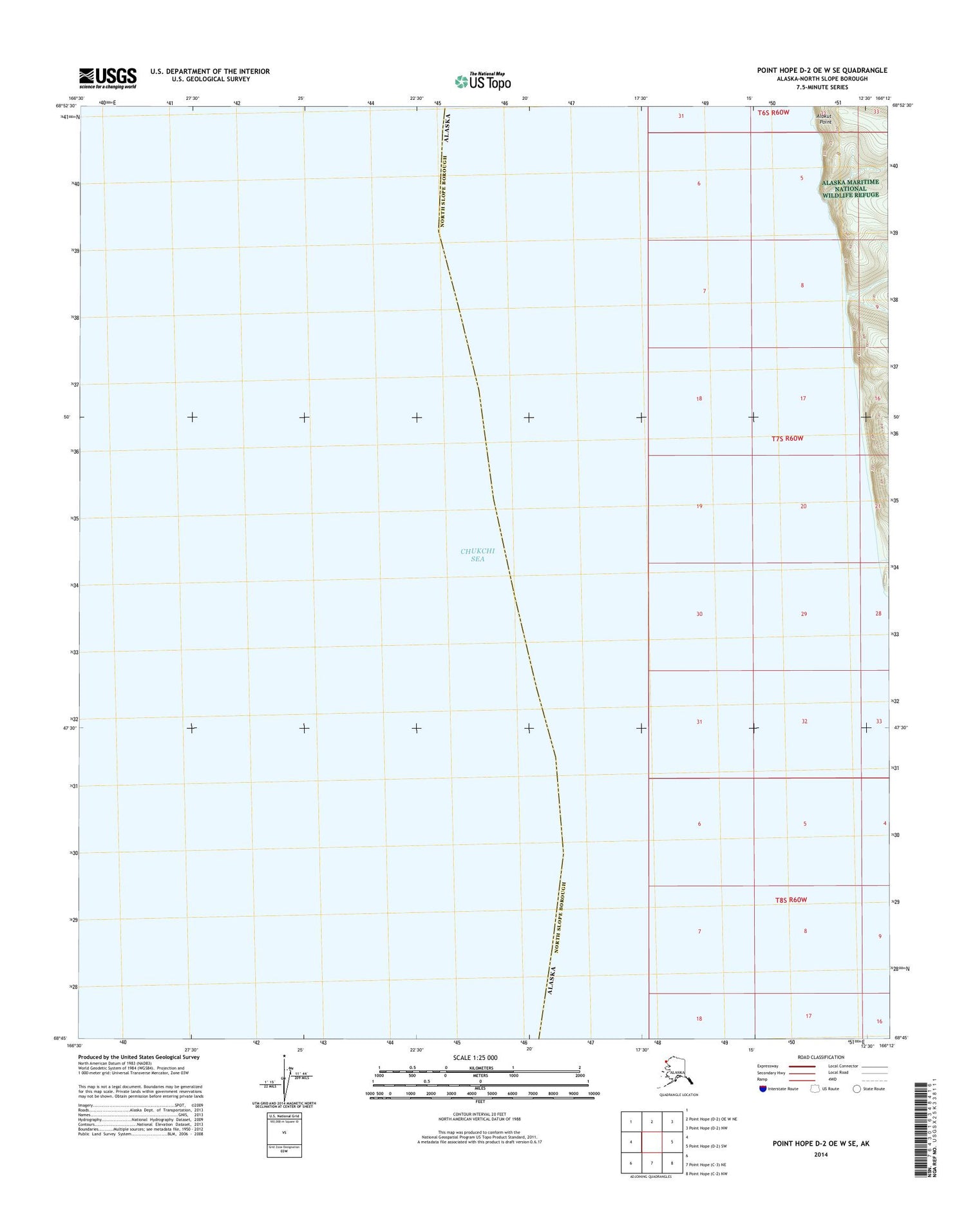 Point Hope D-2 OE W SE Alaska US Topo Map Image