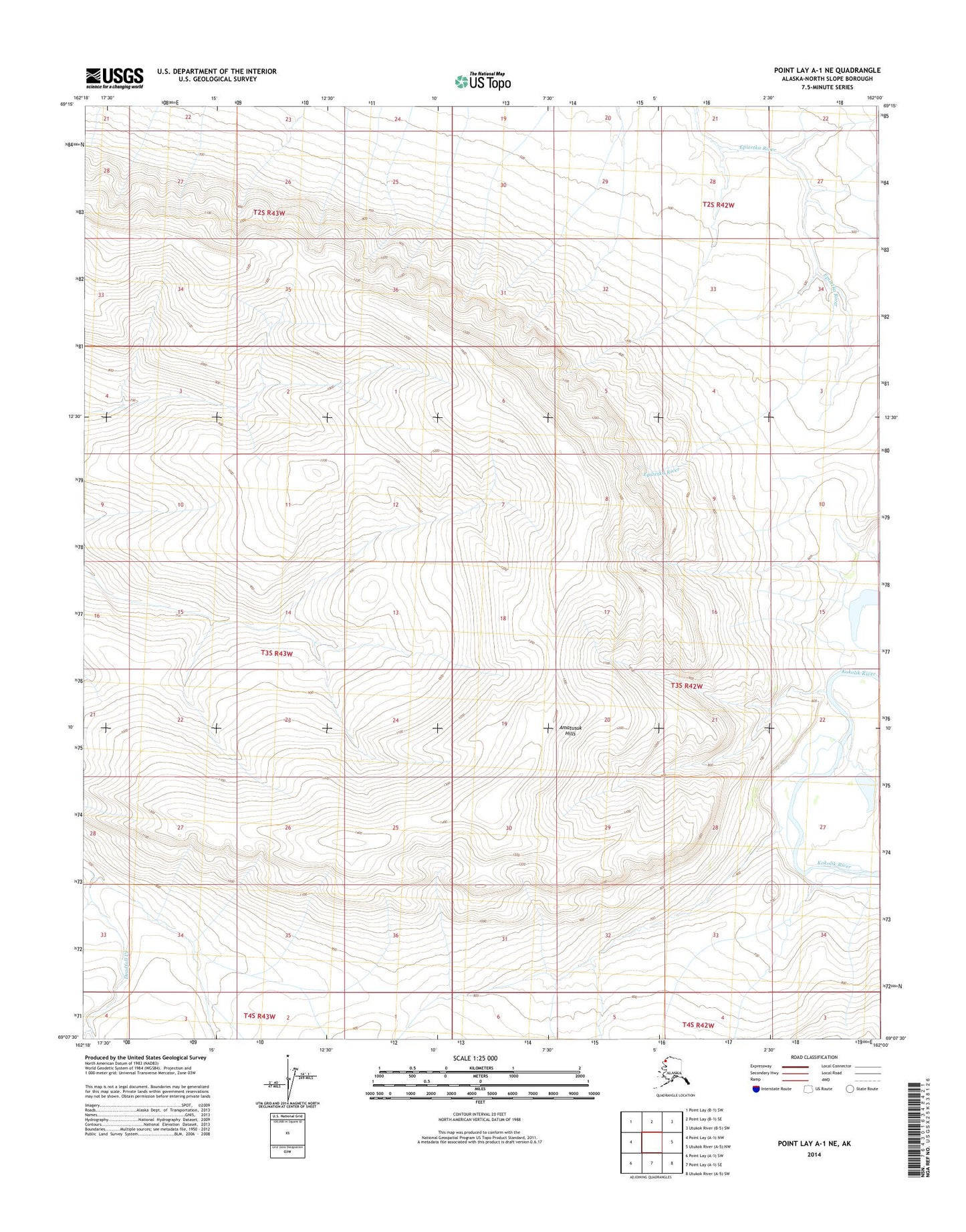Point Lay A-1 NE Alaska US Topo Map Image