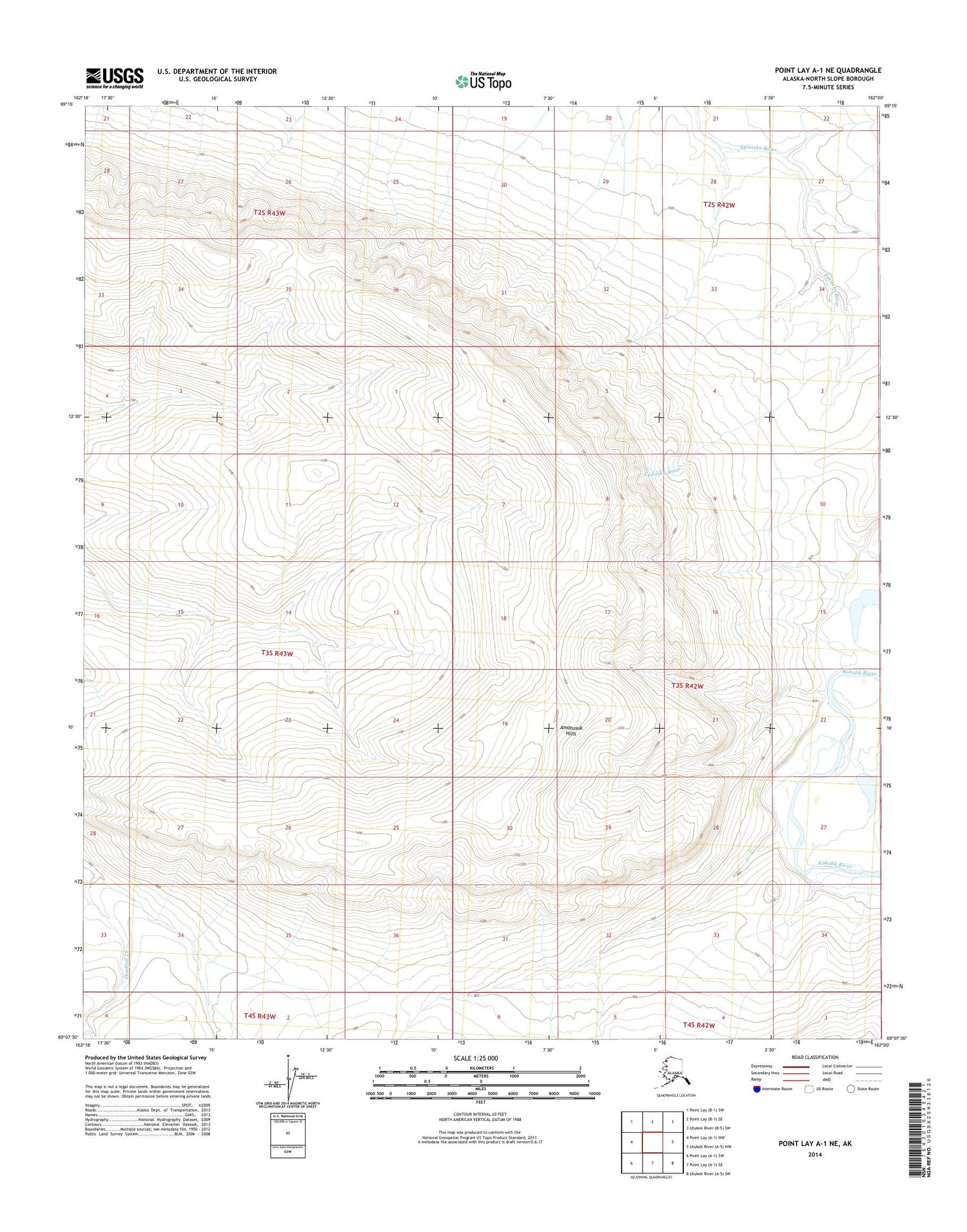 Point Lay A-1 NE Alaska US Topo Map Image
