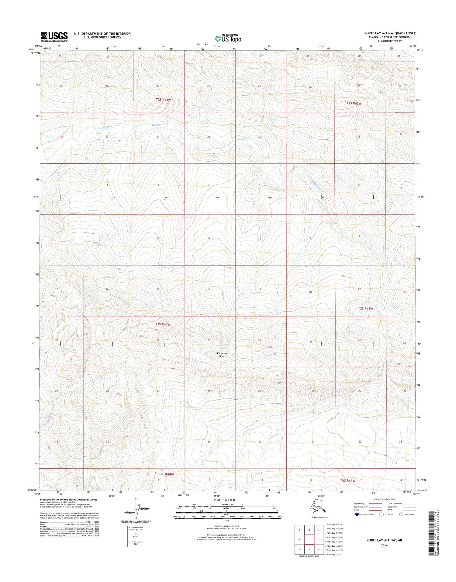 Point Lay A-1 NW Alaska US Topo Map Image
