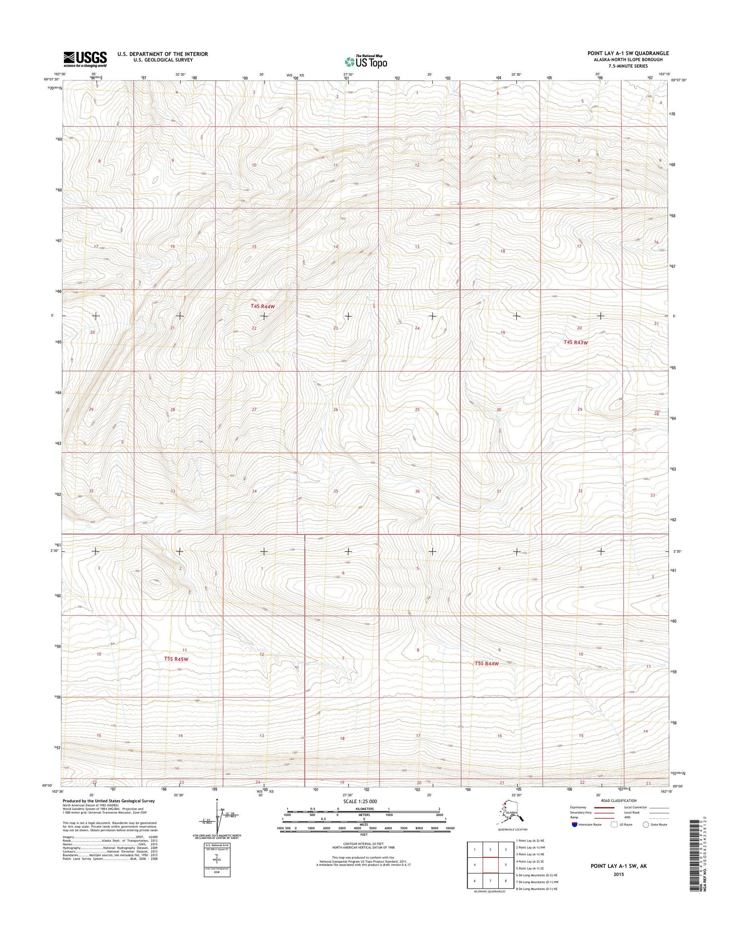 Point Lay A-1 SW Alaska US Topo Map Image