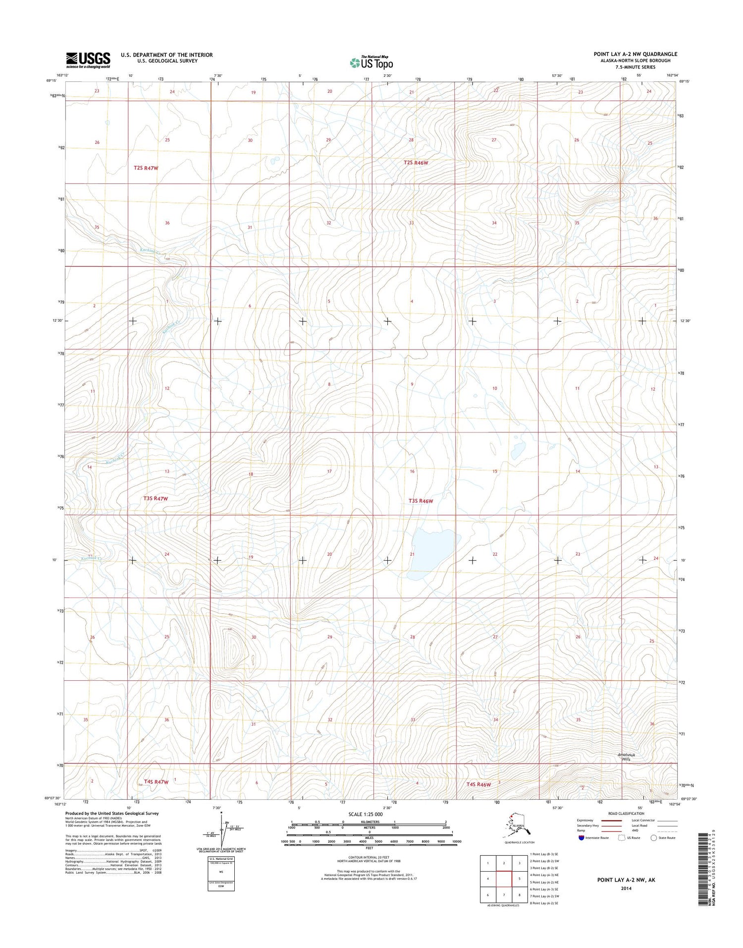 Point Lay A-2 NW Alaska US Topo Map Image