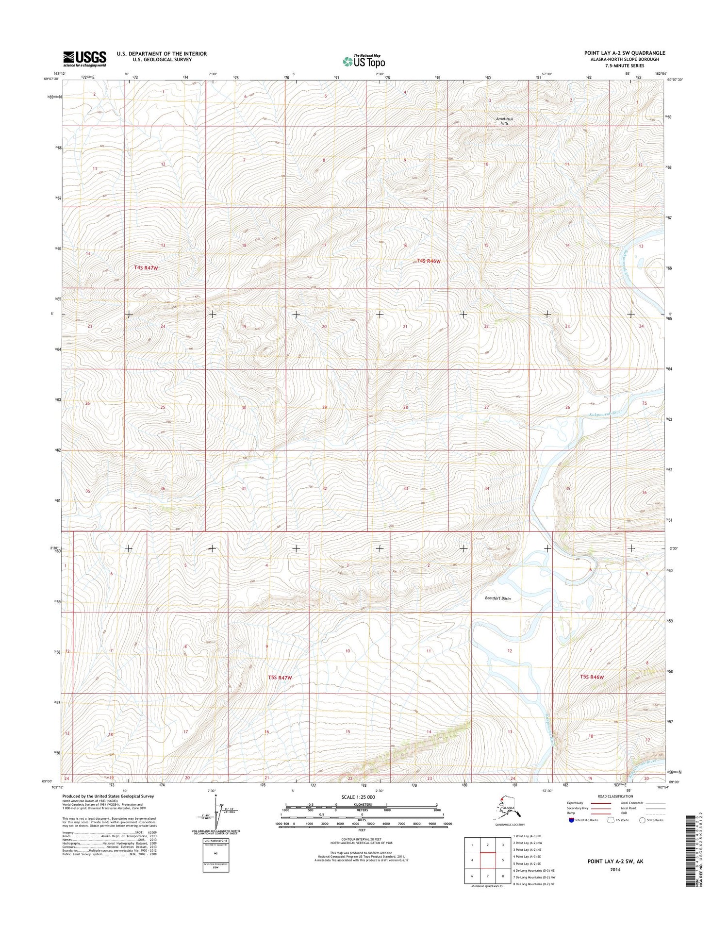 Point Lay A-2 SW Alaska US Topo Map Image