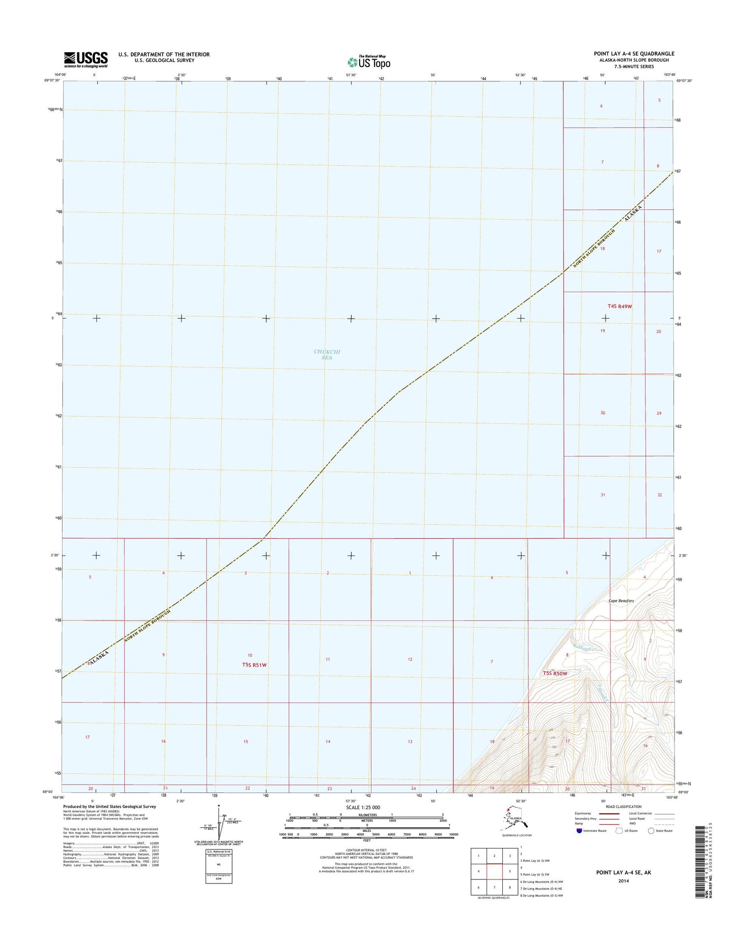 Point Lay A-4 SE Alaska US Topo Map Image