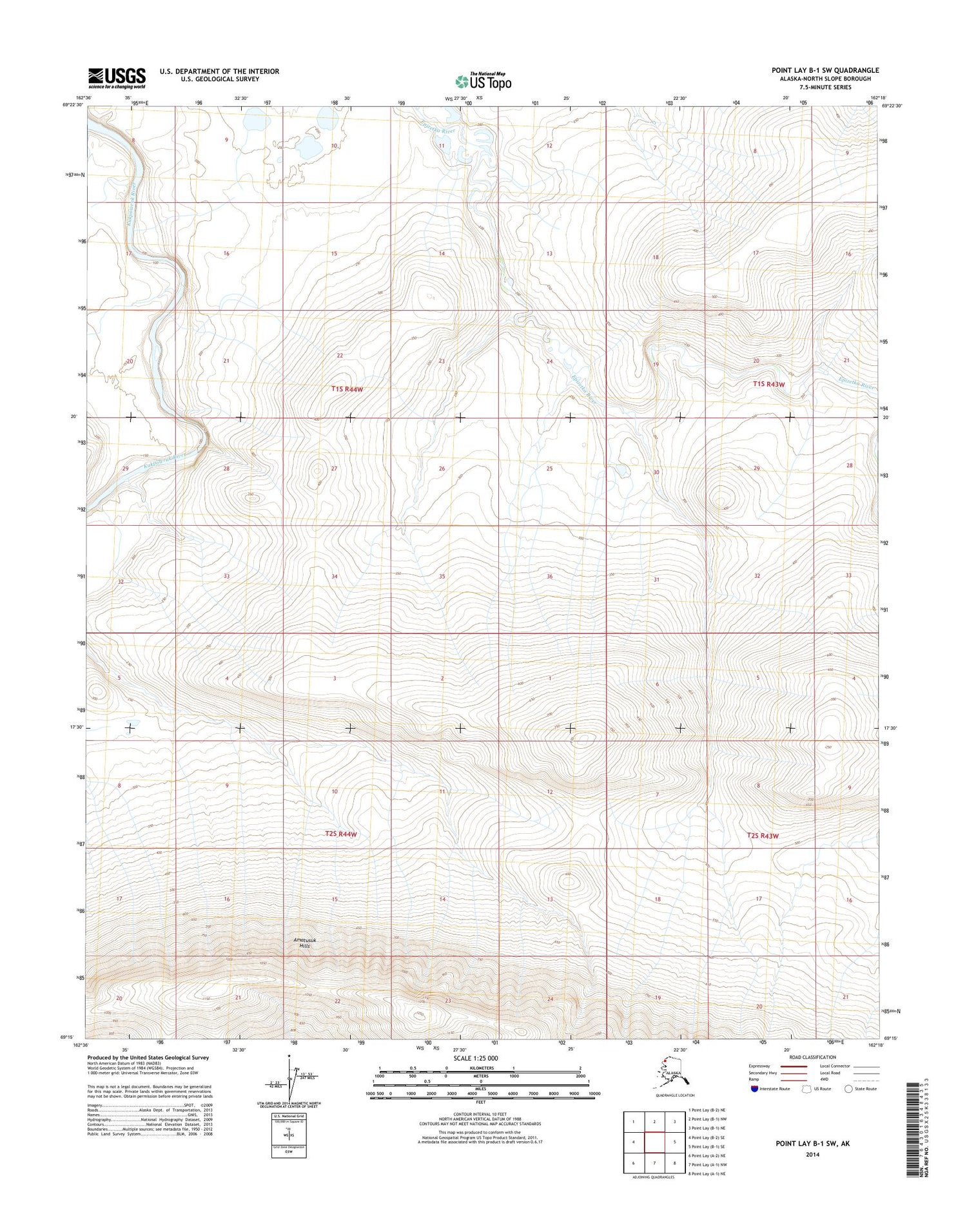Point Lay B-1 SW Alaska US Topo Map – MyTopo Map Store