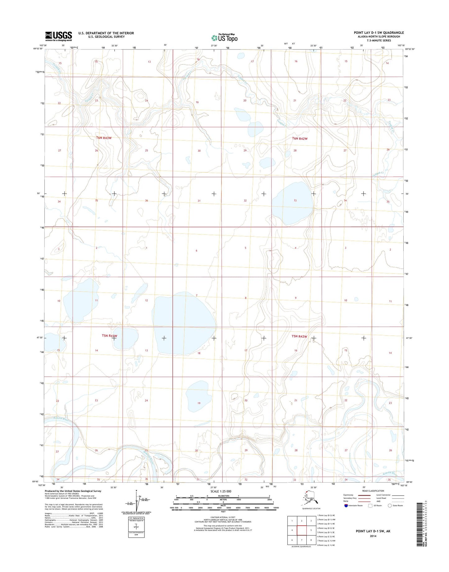 Point Lay D-1 SW Alaska US Topo Map Image