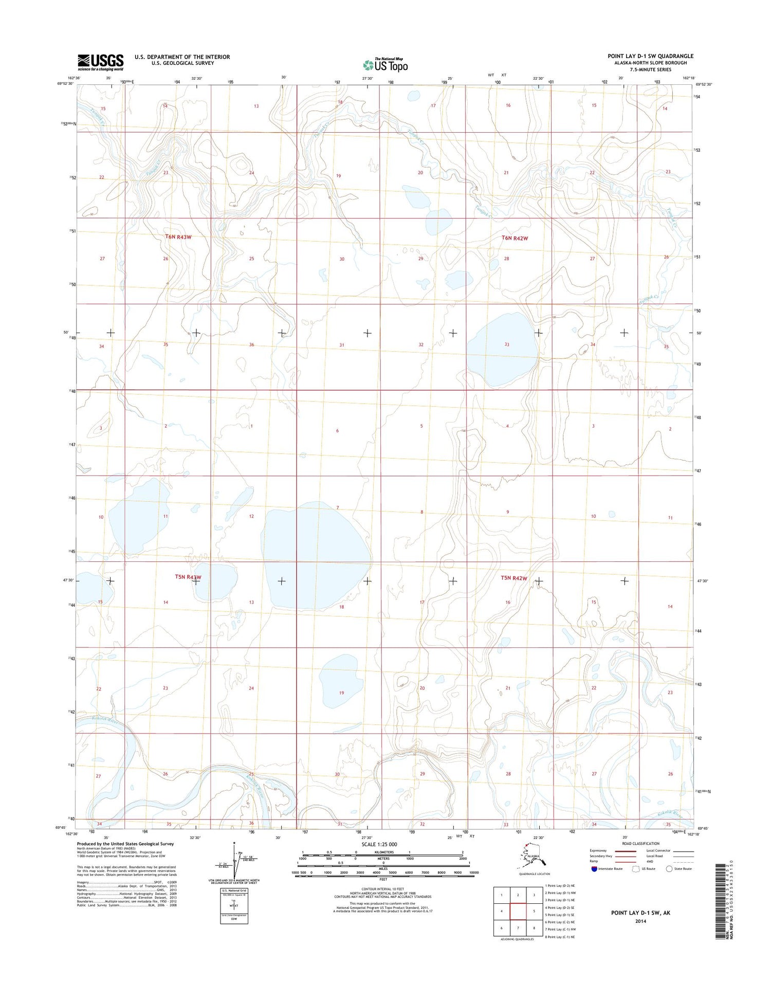 Point Lay D-1 SW Alaska US Topo Map Image