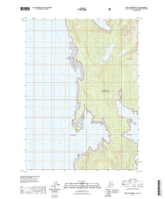 Port Alexander A-1 NW Alaska US Topo Map Image