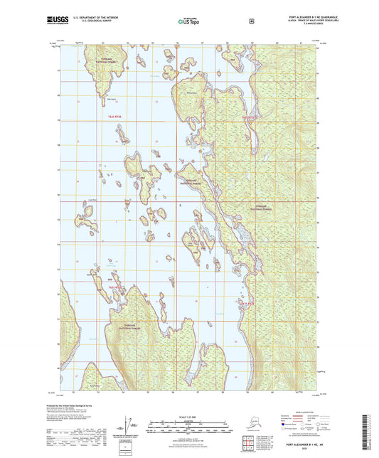 Port Alexander B-1 NE Alaska US Topo Map Image