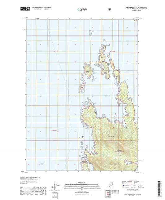 Port Alexander B-1 NW Alaska US Topo Map Image
