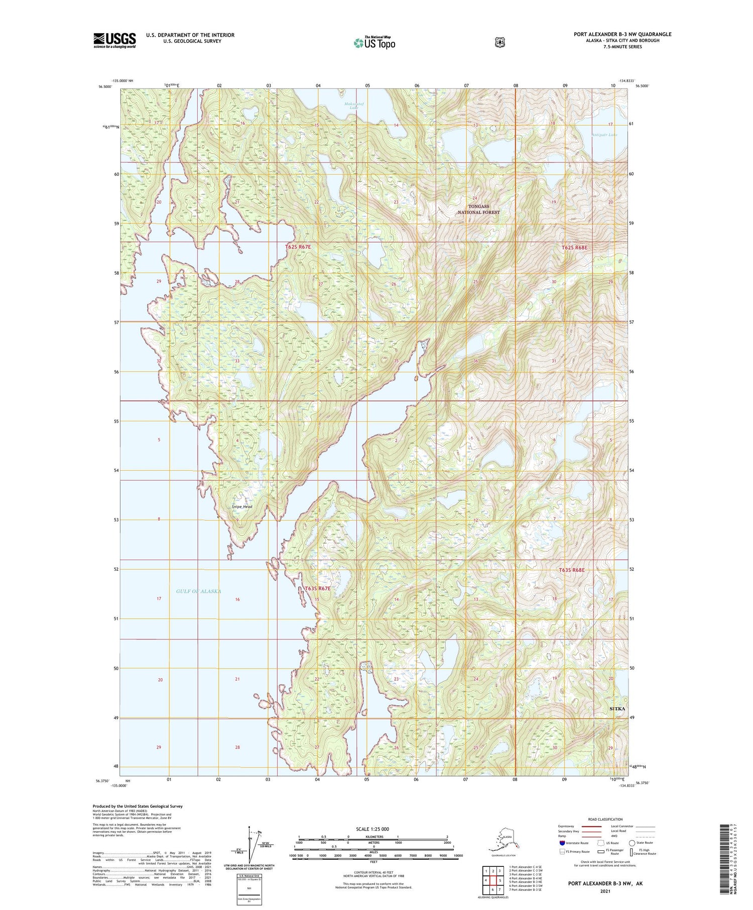 Port Alexander B-3 NW Alaska US Topo Map Image