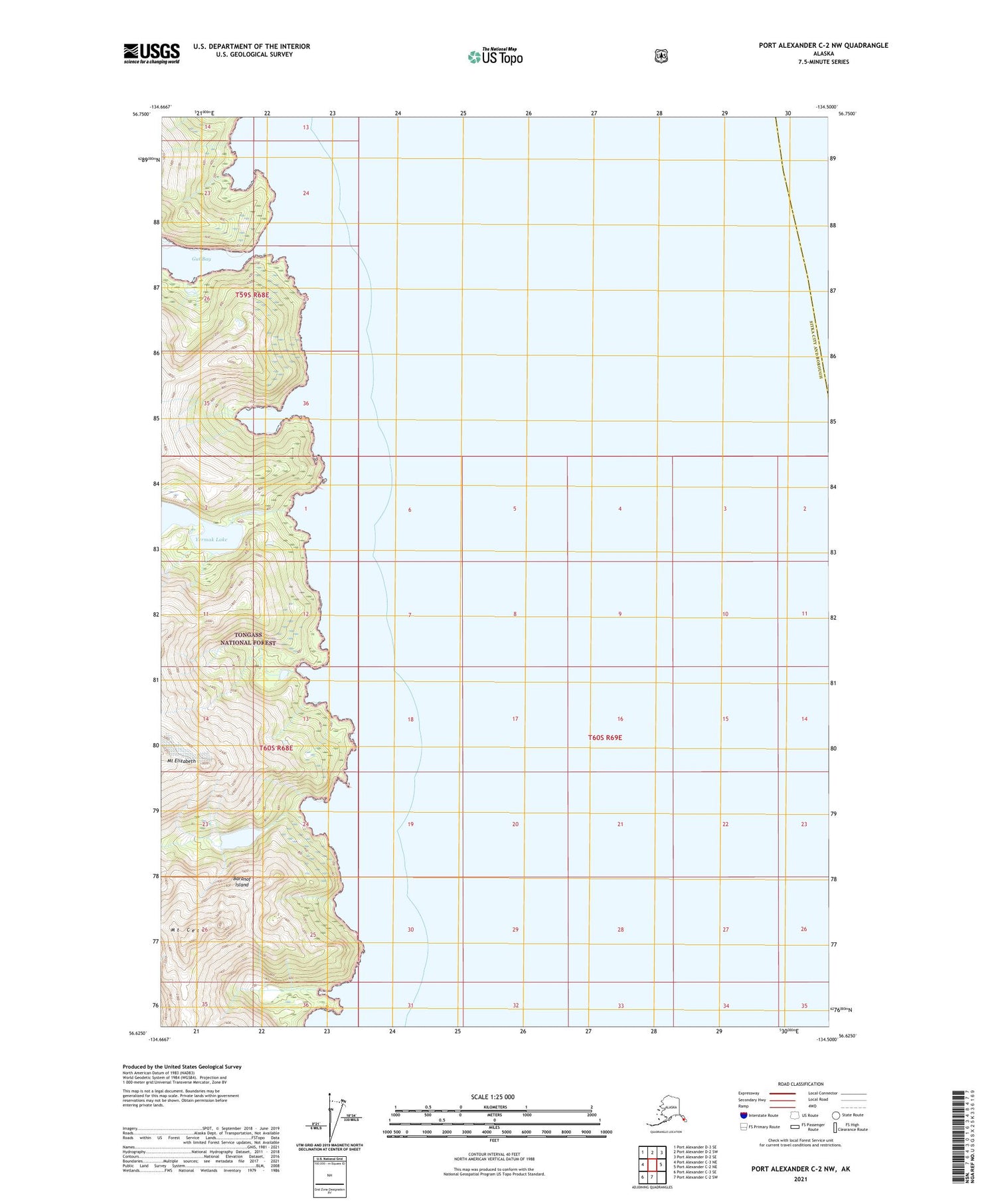 Port Alexander C-2 NW Alaska US Topo Map Image