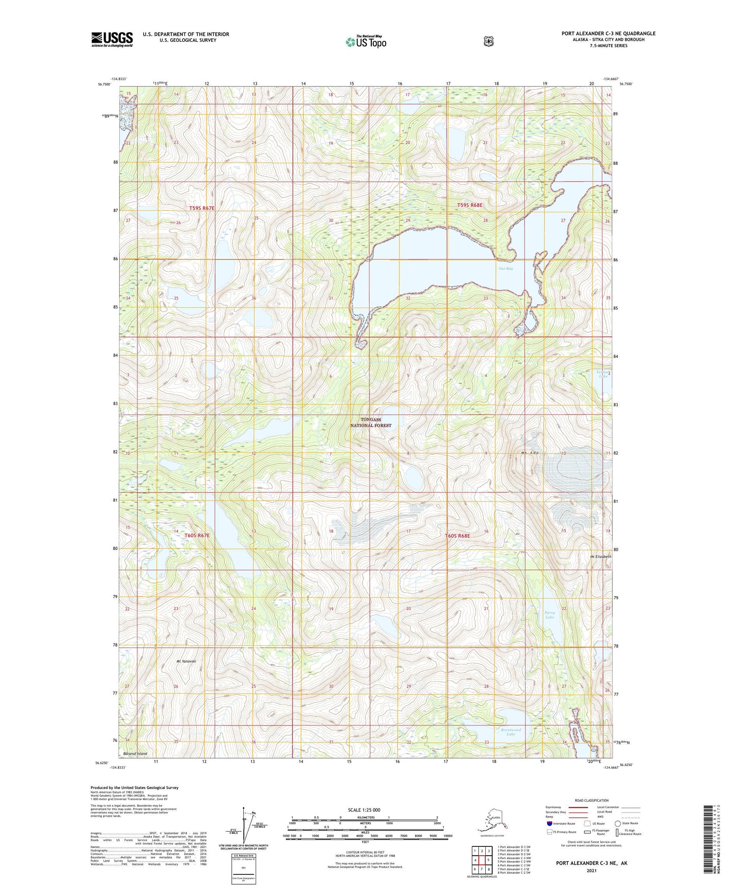 Port Alexander C-3 NE Alaska US Topo Map Image