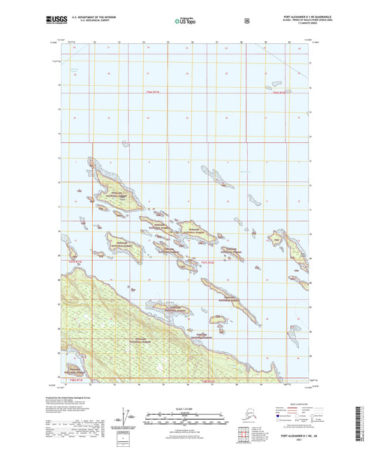 Port Alexander D-1 NE Alaska US Topo Map Image