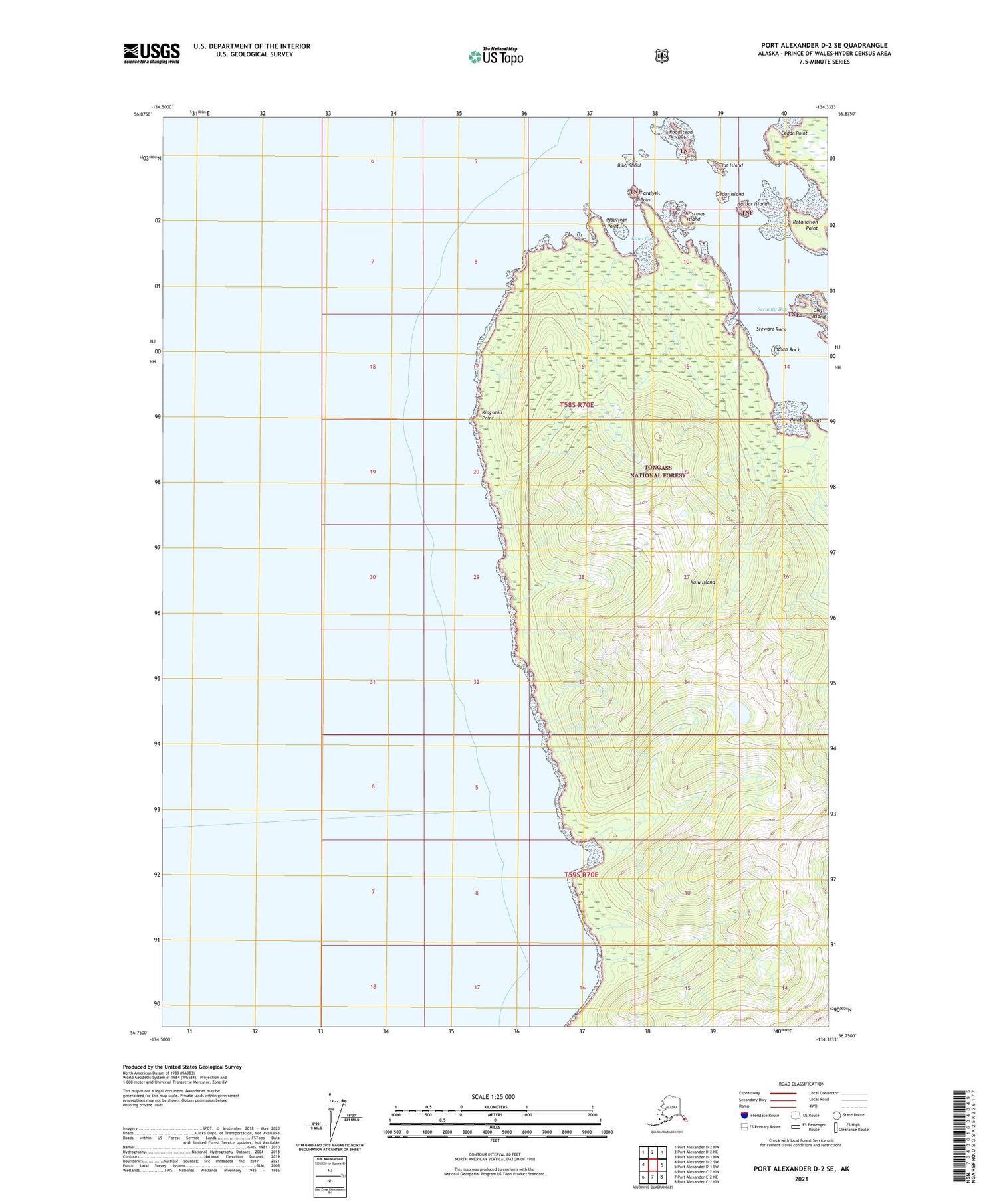 Port Alexander D-2 SE Alaska US Topo Map Image