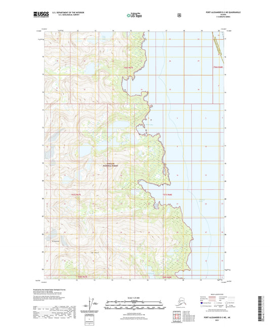 Port Alexander D-3 NE Alaska US Topo Map Image