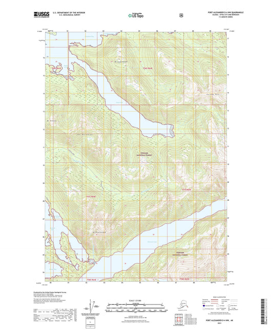 Port Alexander D-4 NW Alaska US Topo Map Image