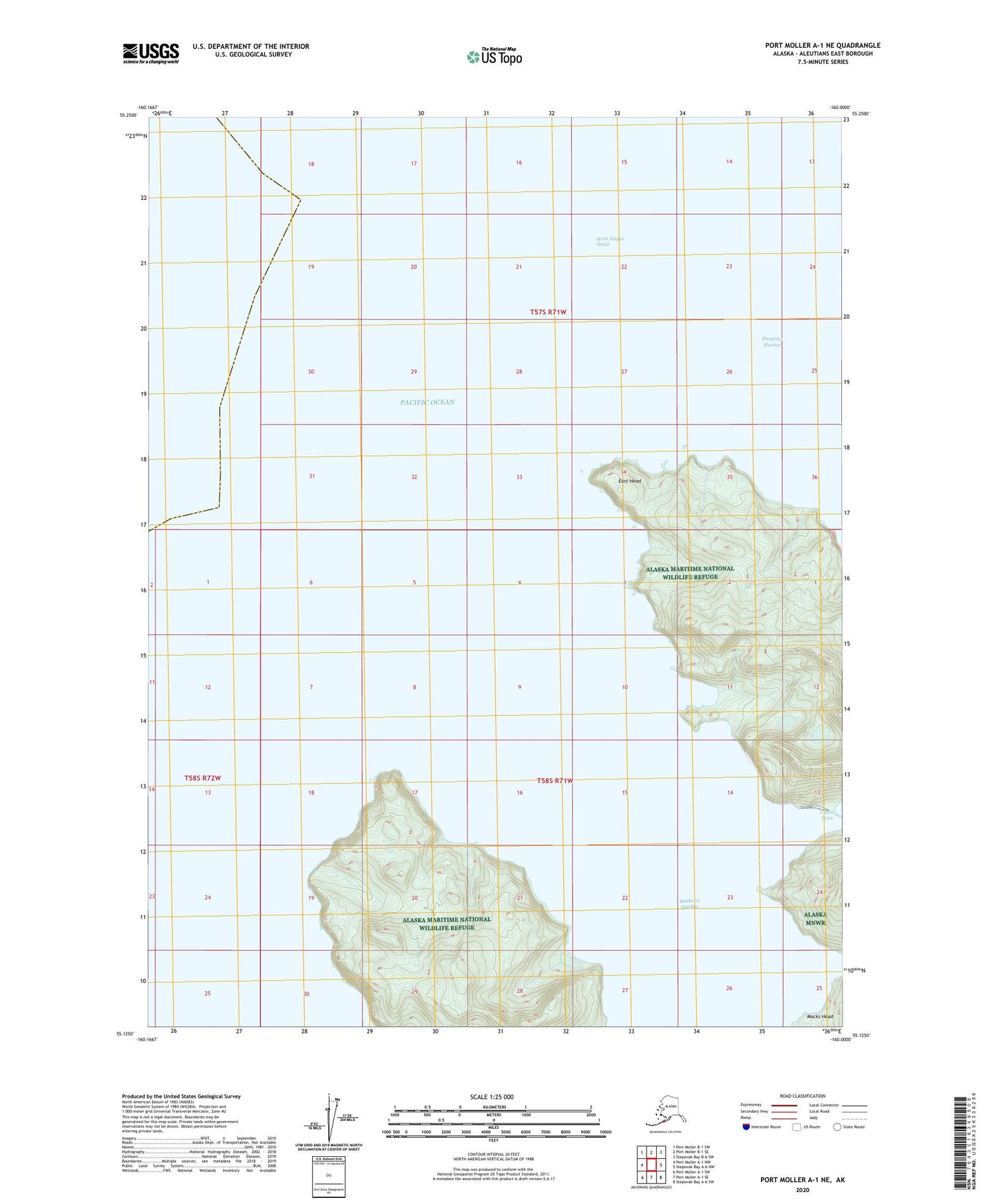 Port Moller A-1 NE Alaska US Topo Map Image